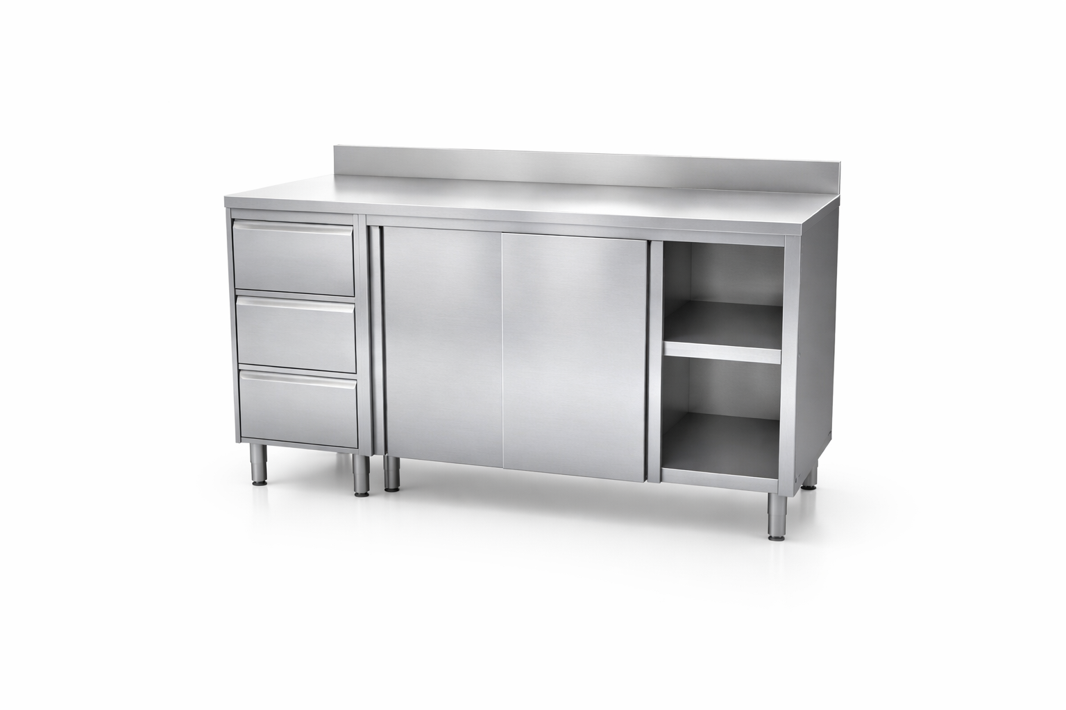 وحدة تخزين مطبخ استانلس ستيل للاستخدام التجاري – رف أوسط