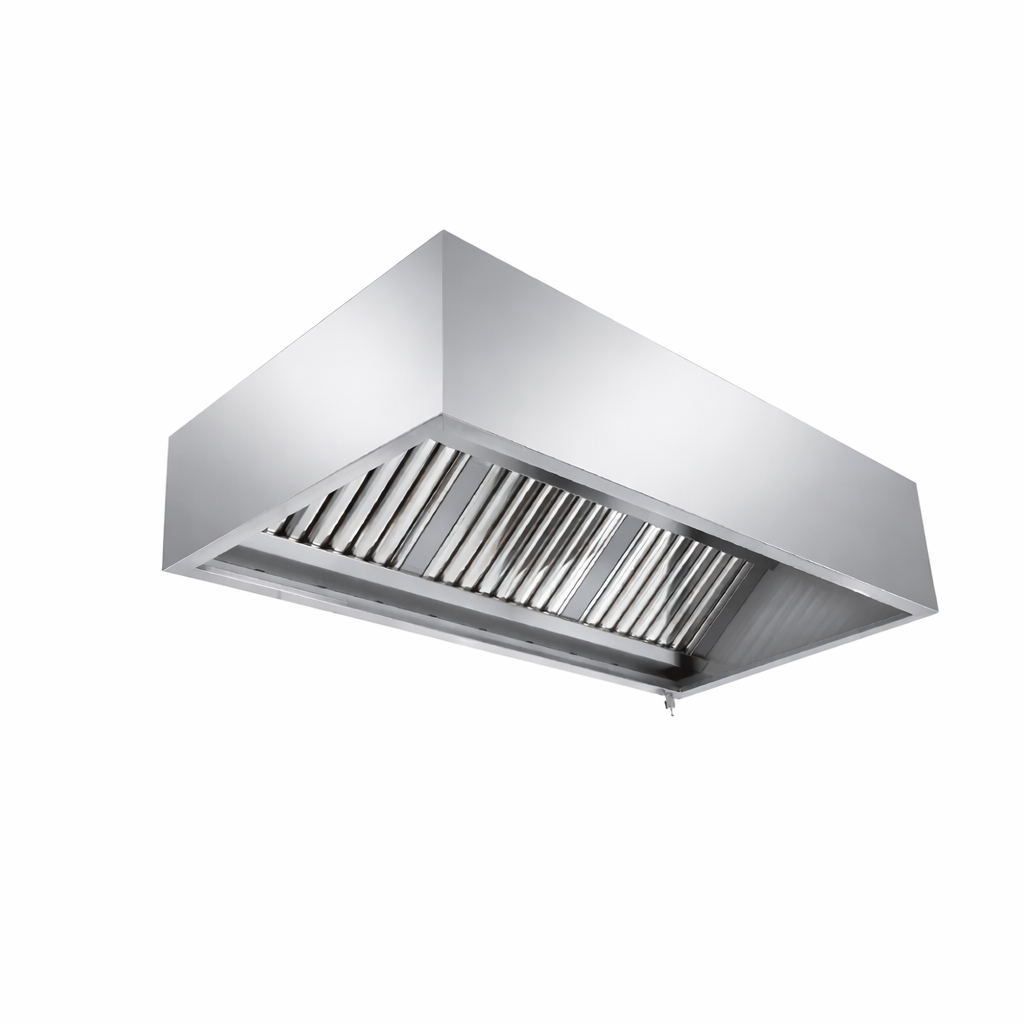 هود مطبخ صناعي جداري استانلس ستيل مع فلتر دهون وصندوق تجميع زيوت