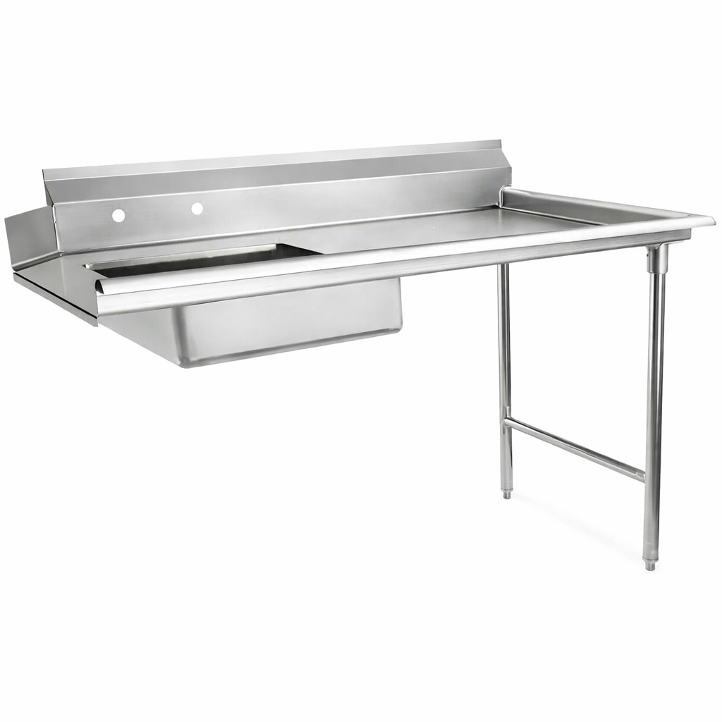 دش تيبل استانلس ستيل 304 للمطاعم مع حوض بري رينس – 72×30×41.5 بوصة