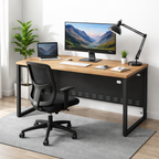 AGM – مكتب موظف خشب و معدن مقاس 120×60×75 سم – أسود